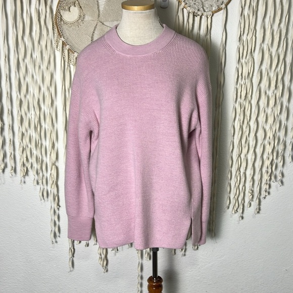 Lululemon. Pink Merino Wool Ribbed Crewneck Sweater - Picture 3 of 14